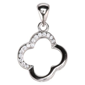 Hollow Clover CZ Pendant