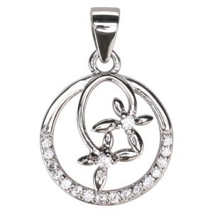Circle w/Tiny Butterflies Pendant