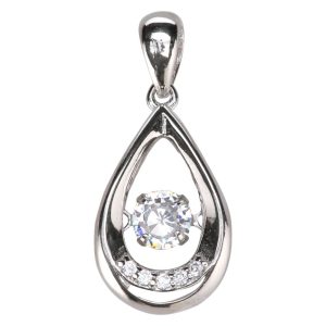 Teardrop Pendant w/Dancing CZ
