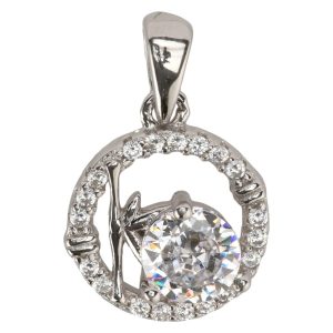 Circle CZ Pendant (Silver)
