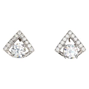 Trendy Triangle CZ Earrings