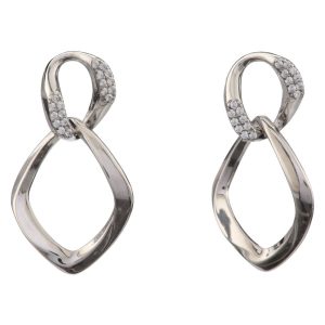 Interlocking Geometric CZ Earrings