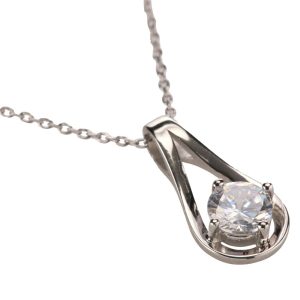 Teardrop CZ Pendant w/Chain
