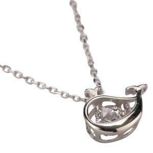 Whale Pendant w/Dancing CZ and w/Chain