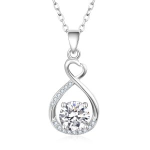 Mini Heart Tear Drop CZ Pendant