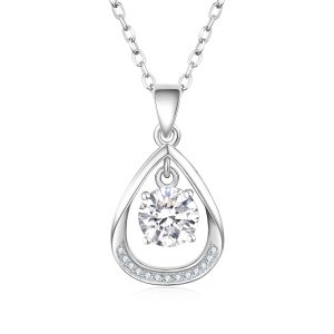 Tear Drop with Mini CZs Below and Hanging CZ Pendant