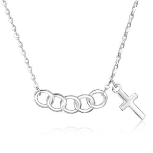 5-link with Mini Cross Necklace Set