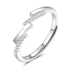 Zig Zag CZ Adjustable Ring