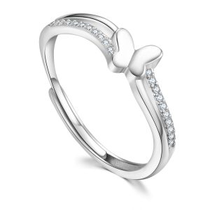 Butterfly CZ Adjustable Ring