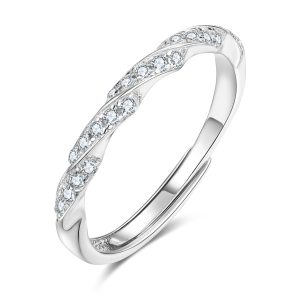 Twisted CZ Adjustable Ring