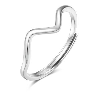 Minimalist V-Shaped Adjustable Ring